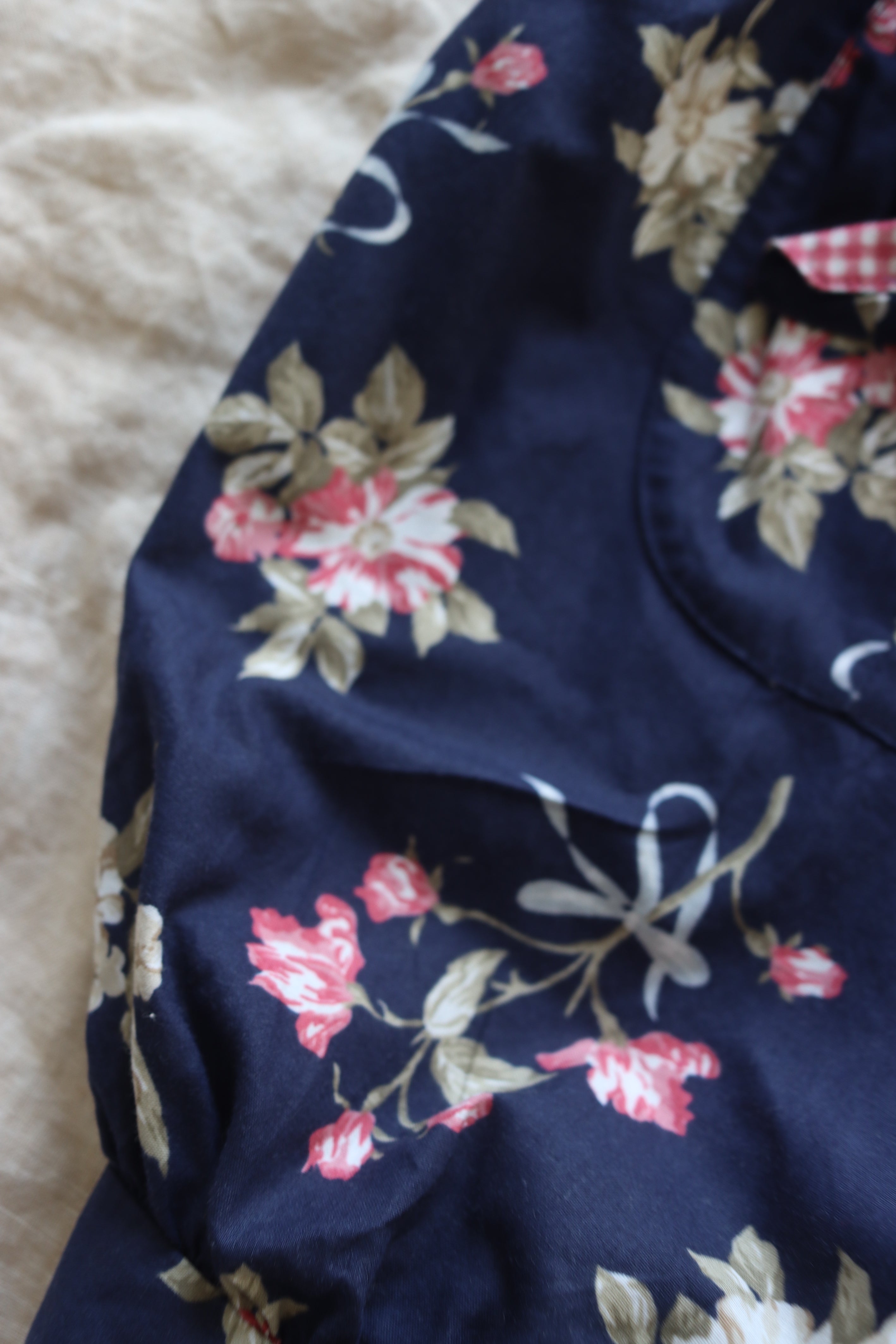 Vintage dark floral Laura Ashley jumpsuit - size 6-12 months - made in UK