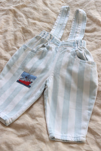 Vintage striped French overalls  - size 6 months - Made in France