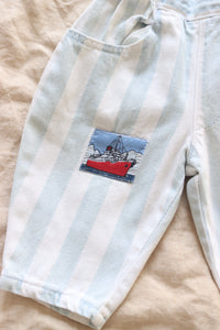 Vintage striped French overalls  - size 6 months - Made in France