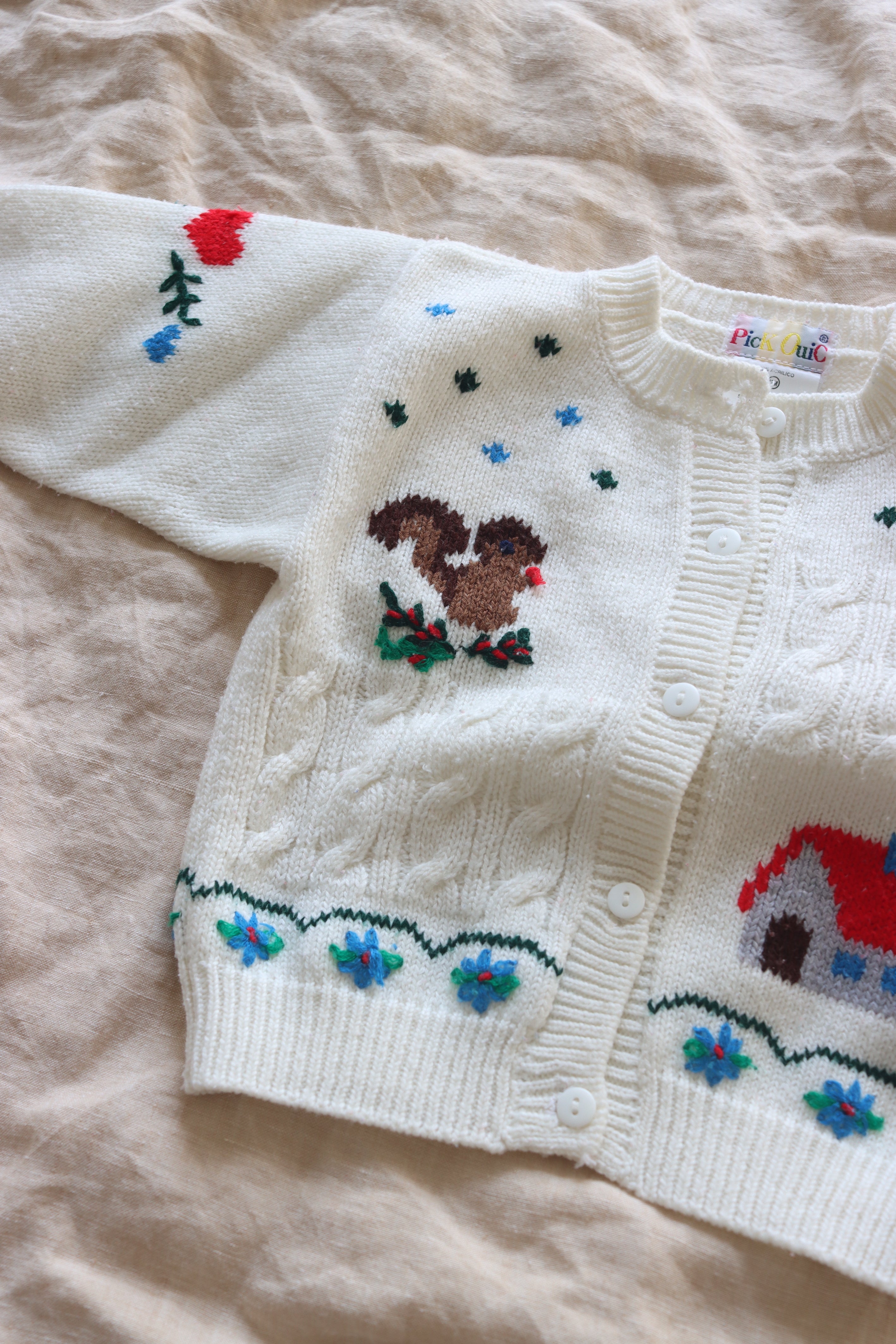 Vintage French knit cardigan - size 6-12 months