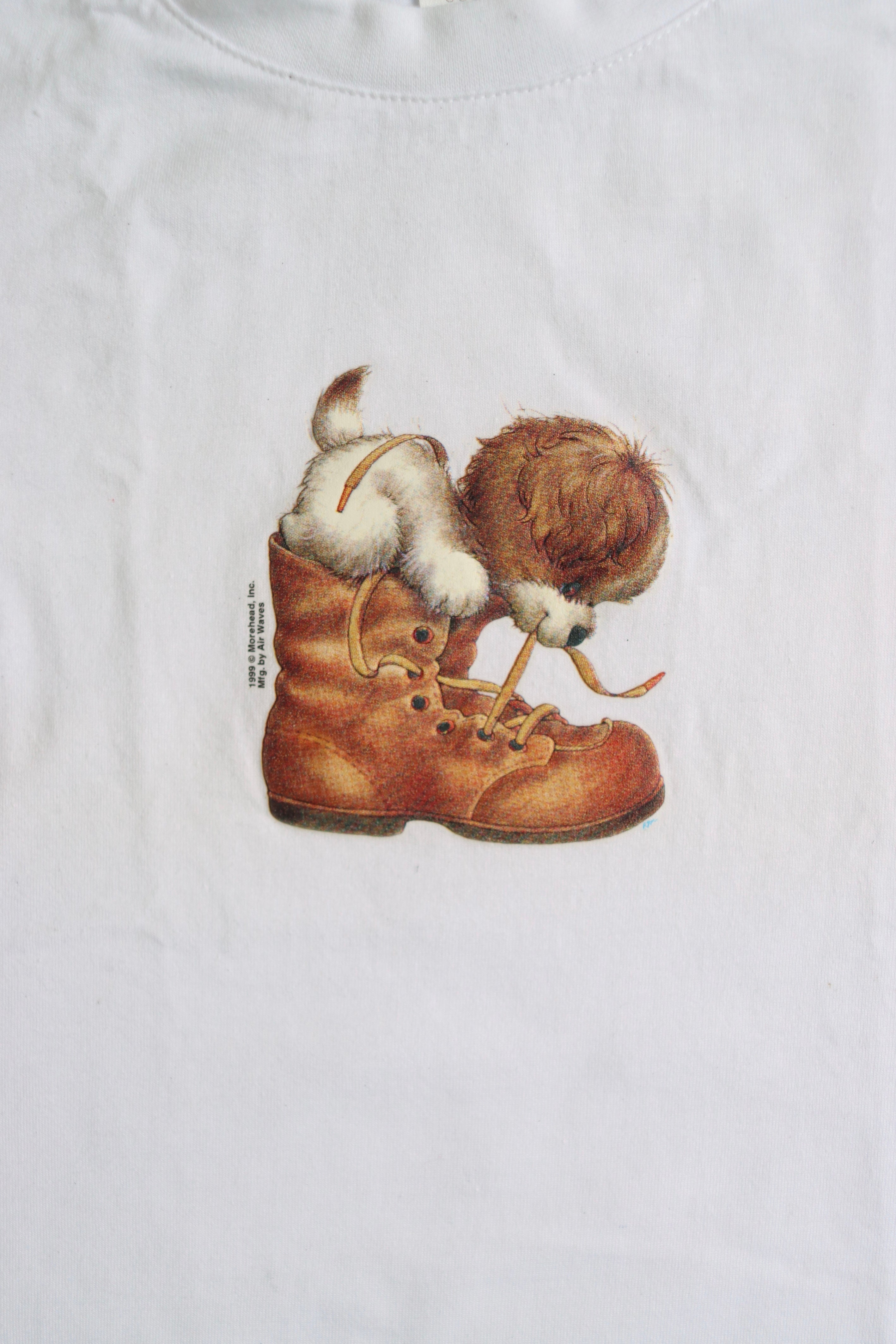 Vintage 90's t-shirt with puppy print  - size 5/6 years