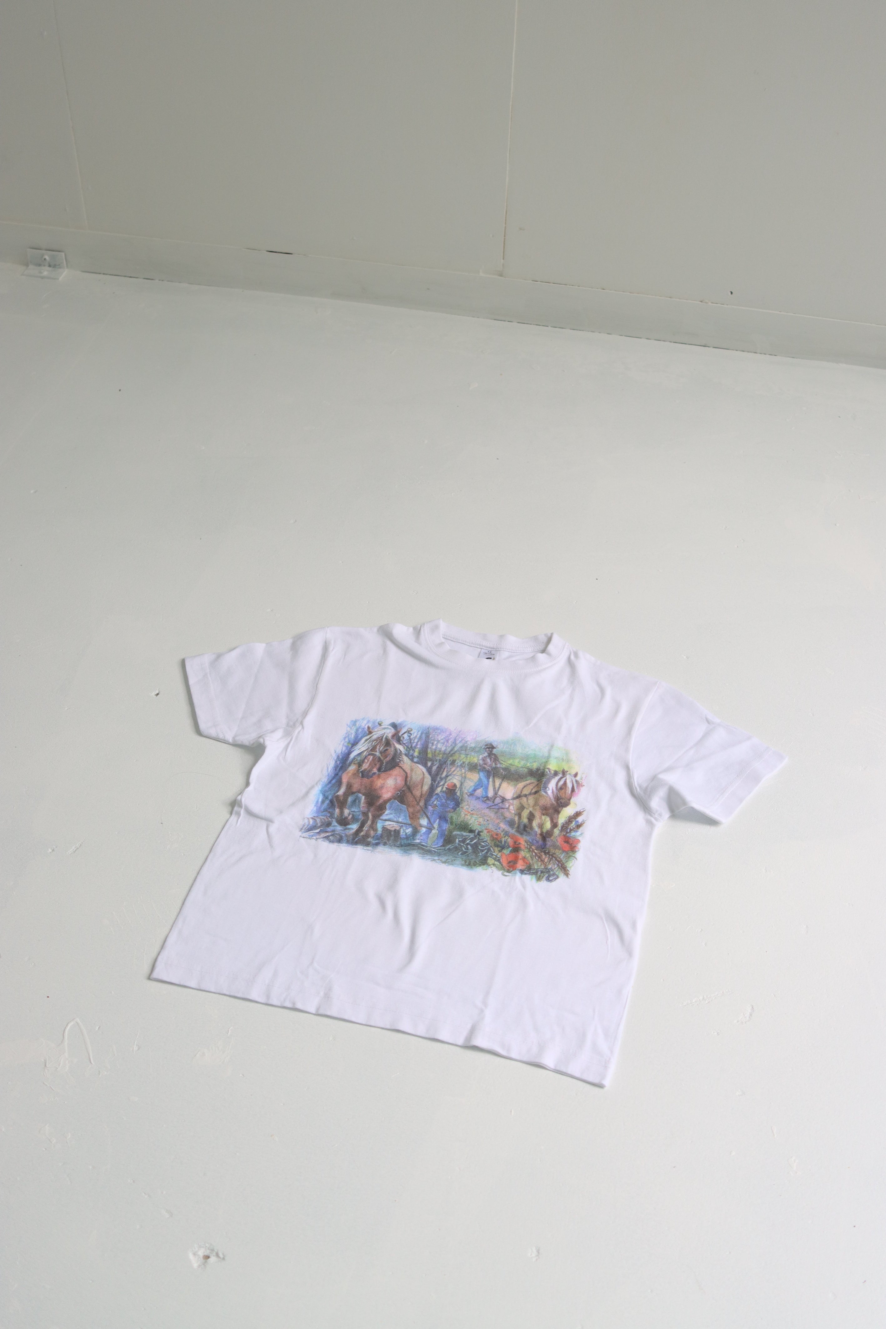 Vintage 90's farmer print t-shirt - size 7-8 years