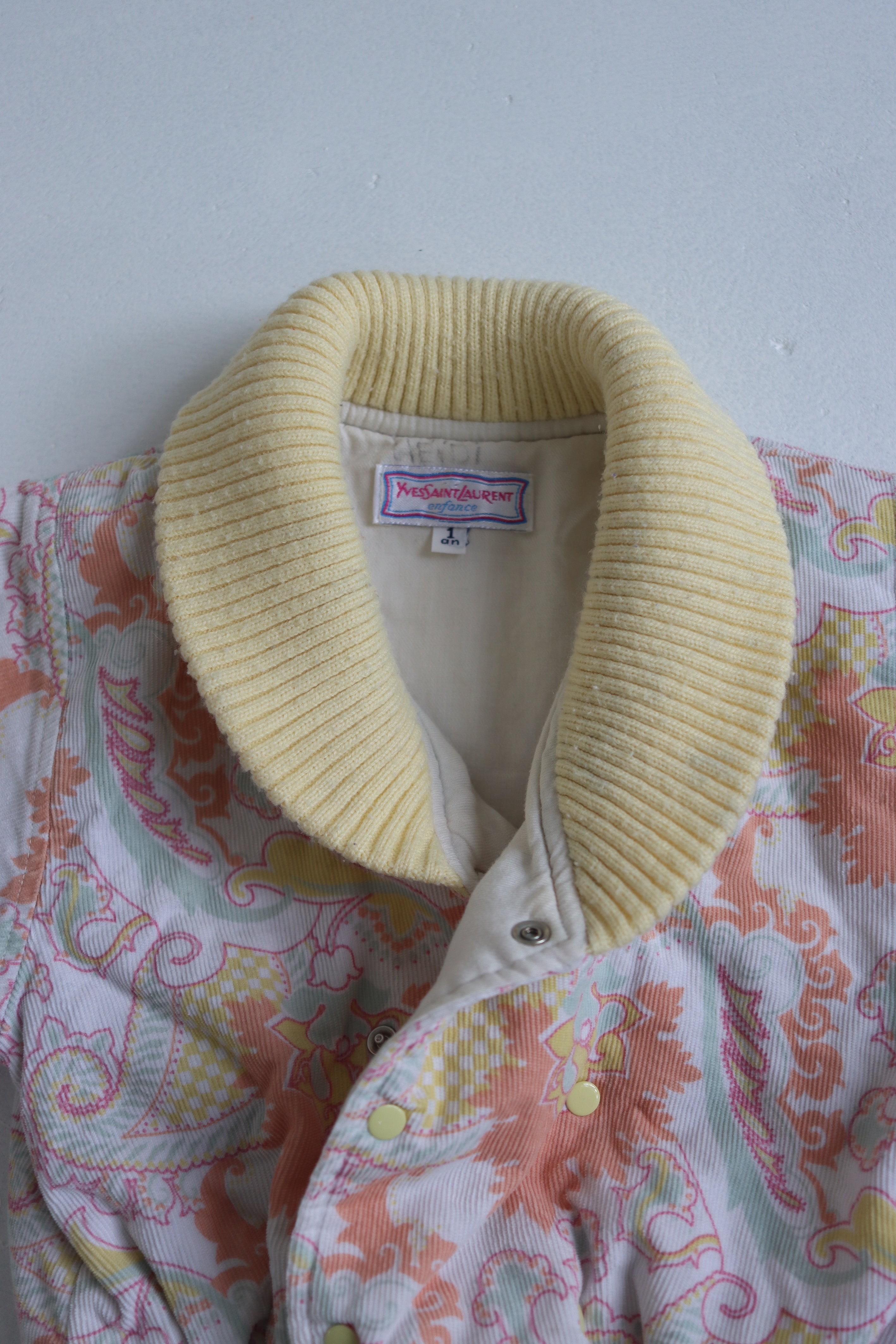 Vintage Yves Saint Laurent paisley jacket - size 6-12 months - made in France