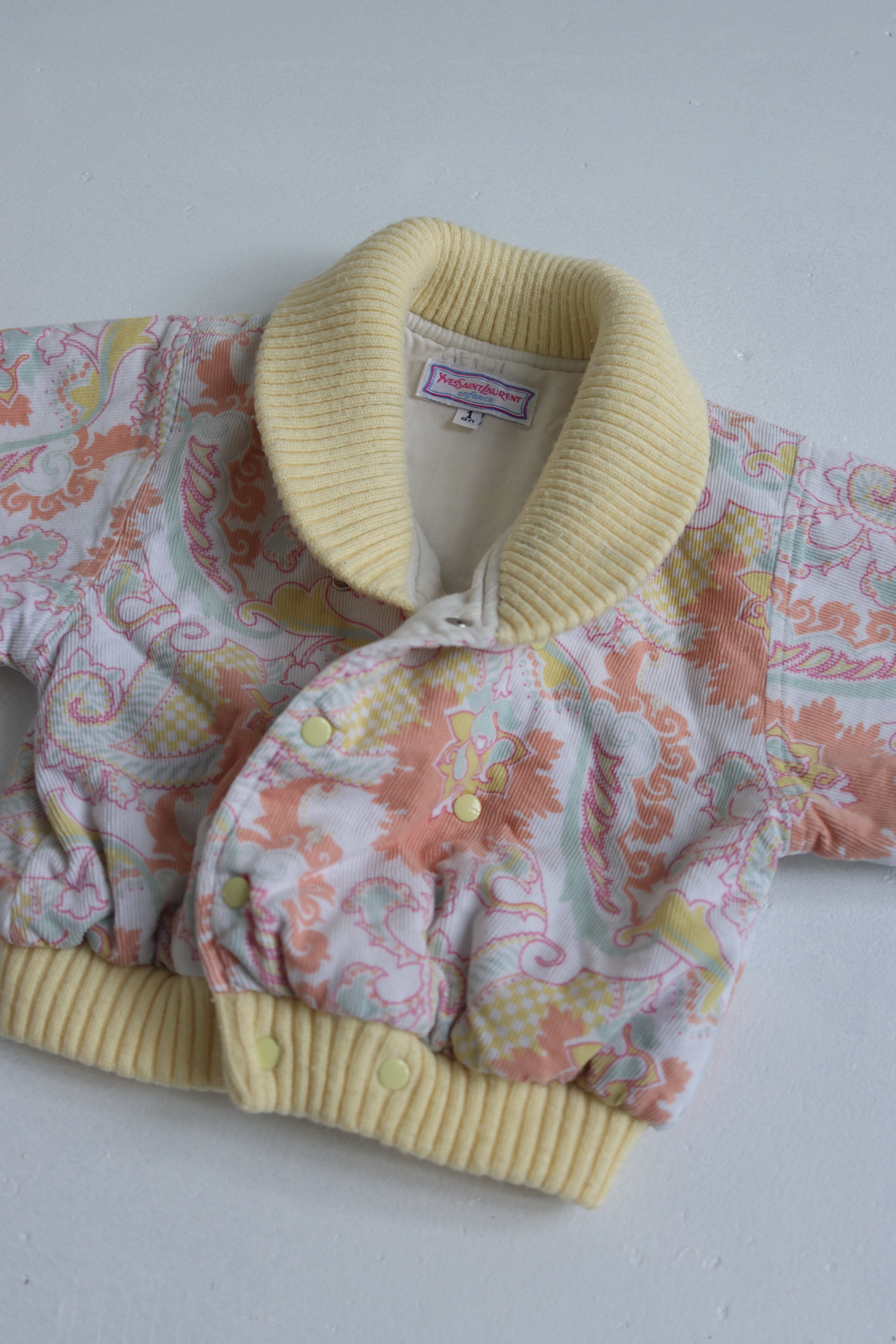 Vintage Yves Saint Laurent paisley jacket - size 6-12 months - made in France