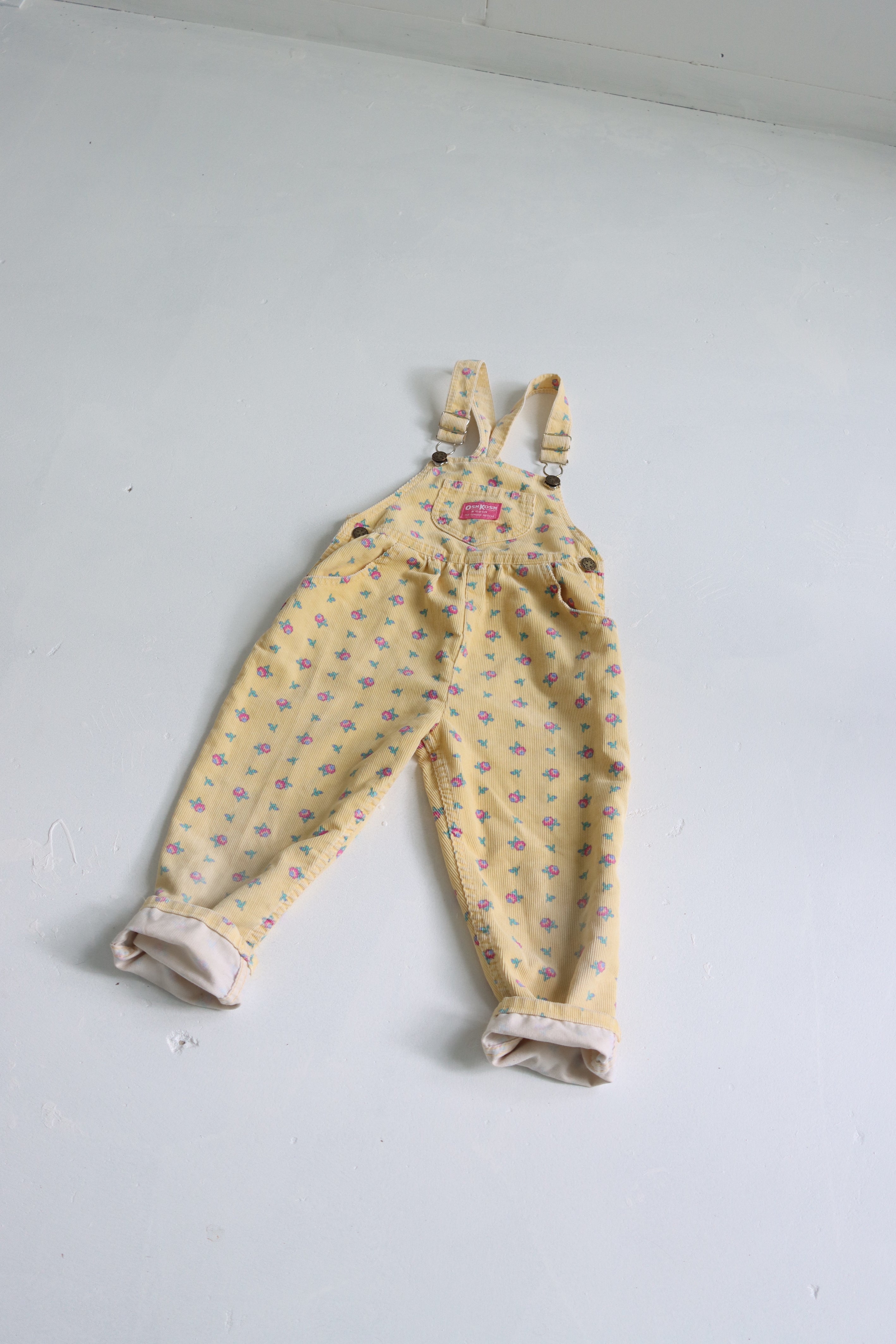 Vintage floral corduroy floral overalls - size 5 years - made in USA  (collectors item)