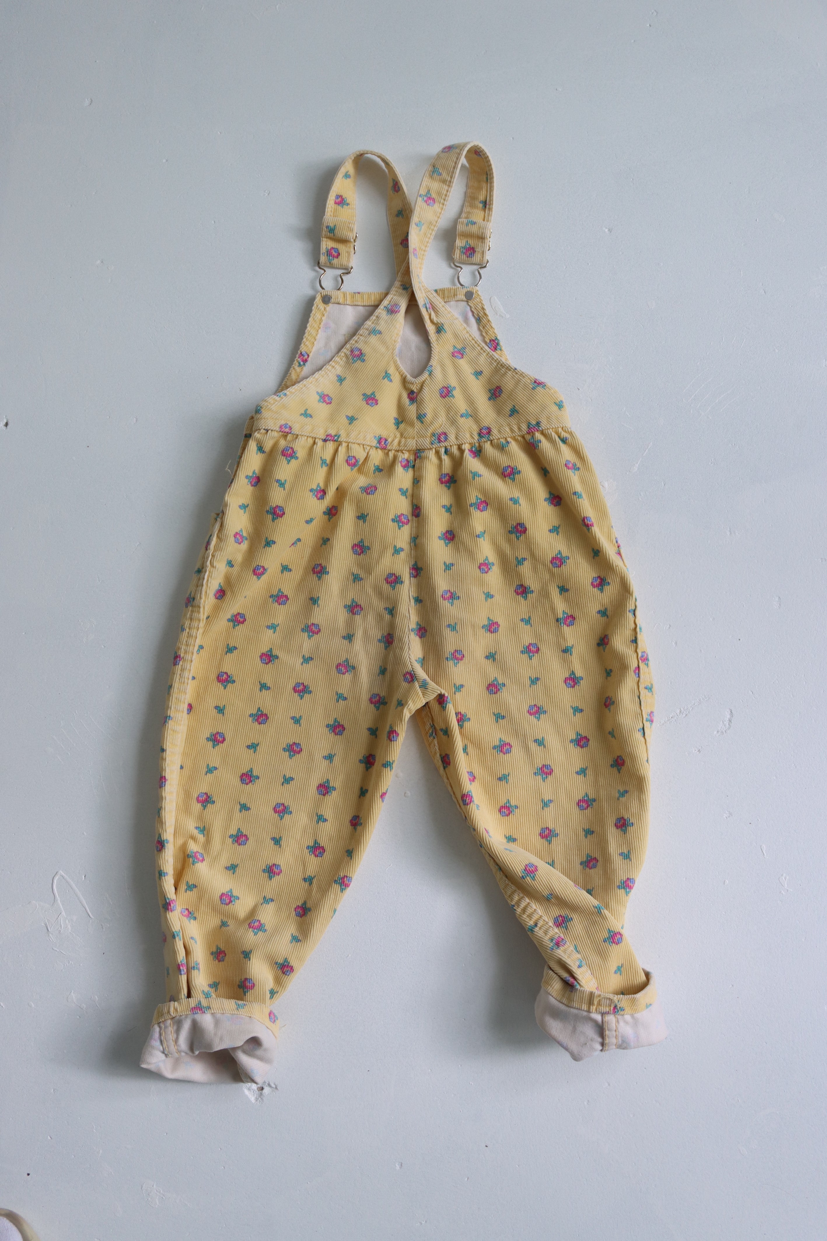 Vintage floral corduroy floral overalls - size 5 years - made in USA  (collectors item)