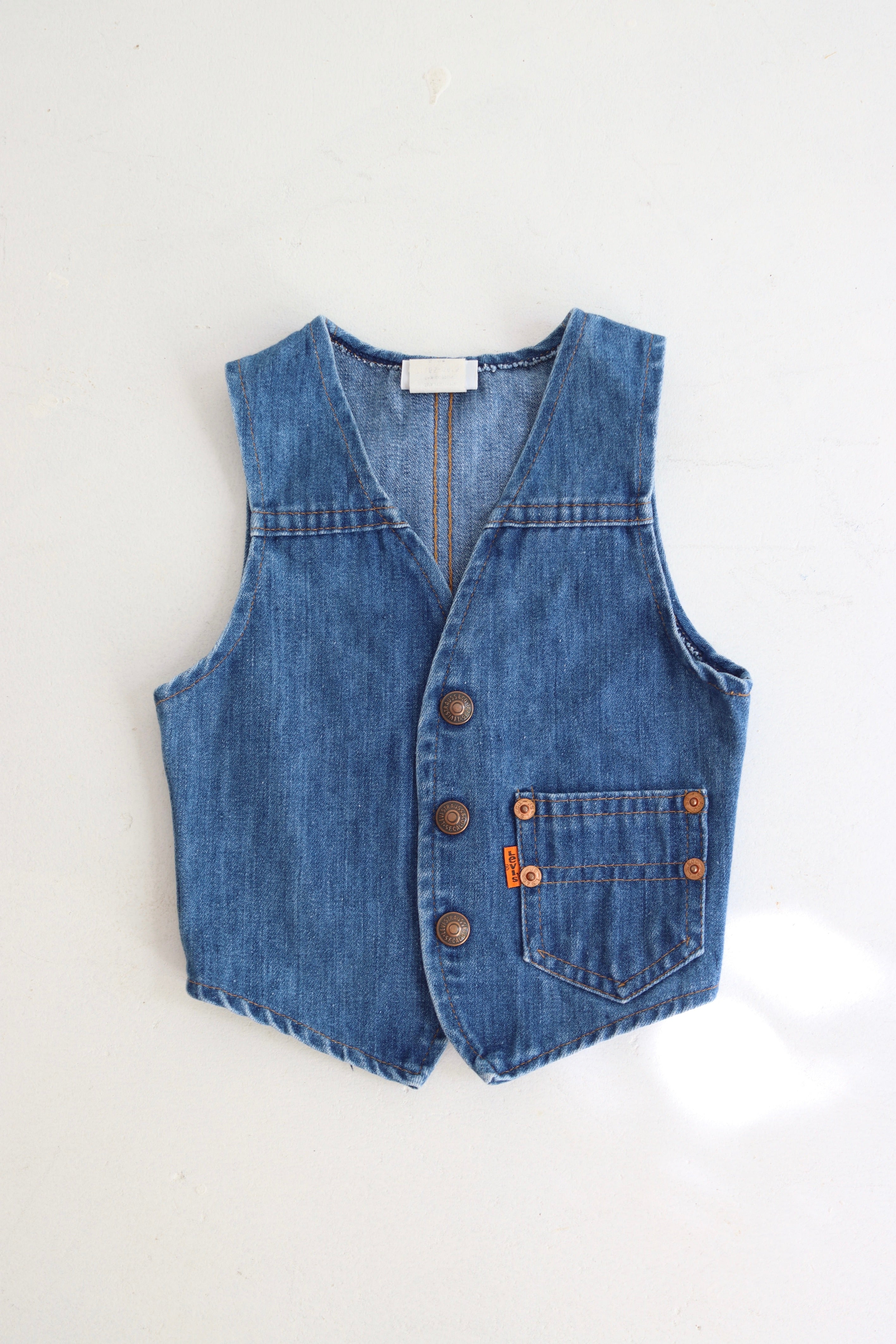 Vintage Levi's denim vest - 70's - made in USA - size 12 months