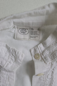 Vintage 70's Laura Ashley white prairie blouse Adult - Size Small - made in Carno UK