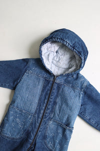 Vintage French denim winter suit - Size 6-12 months
