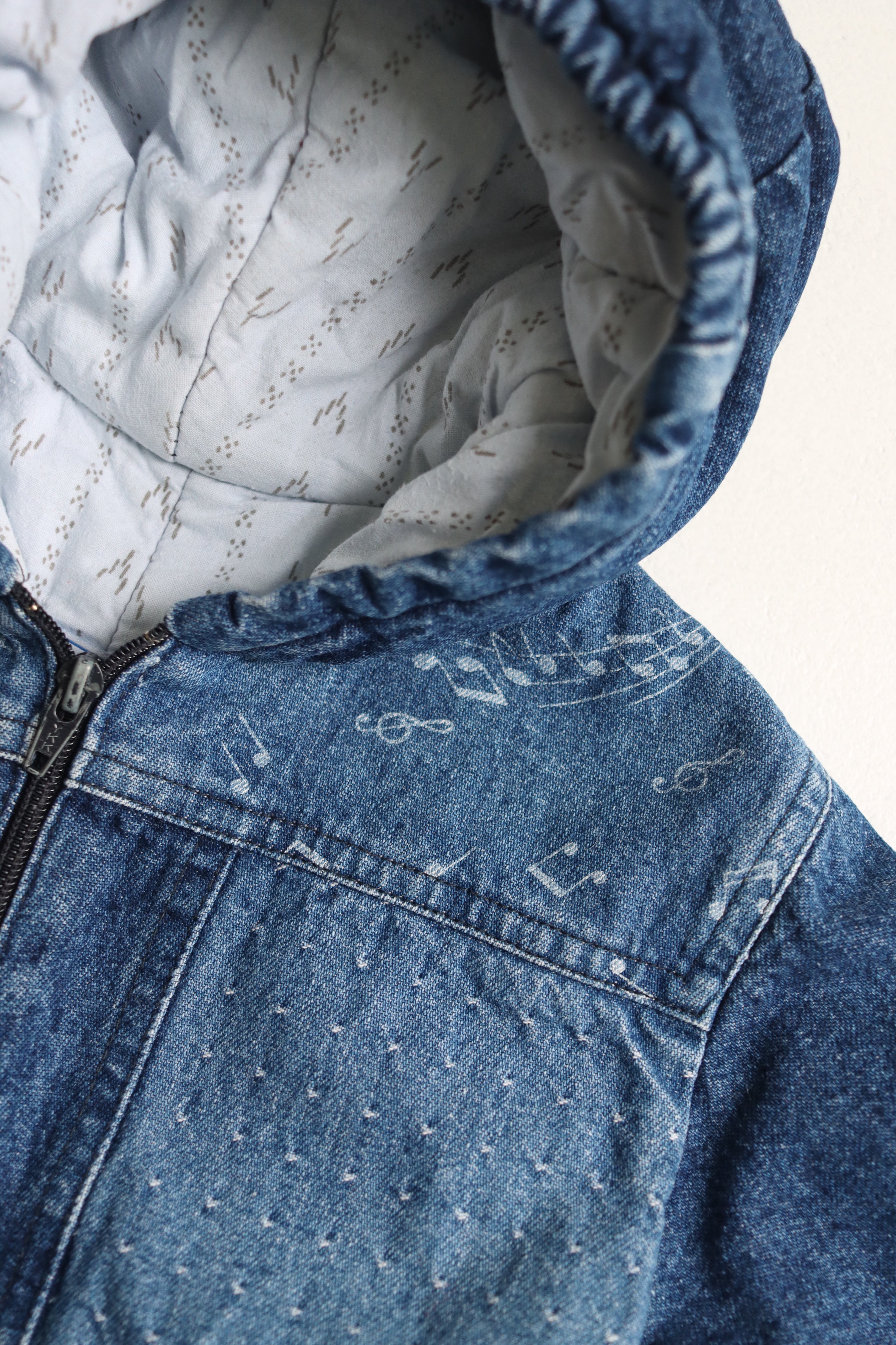 Vintage French denim winter suit - Size 6-12 months