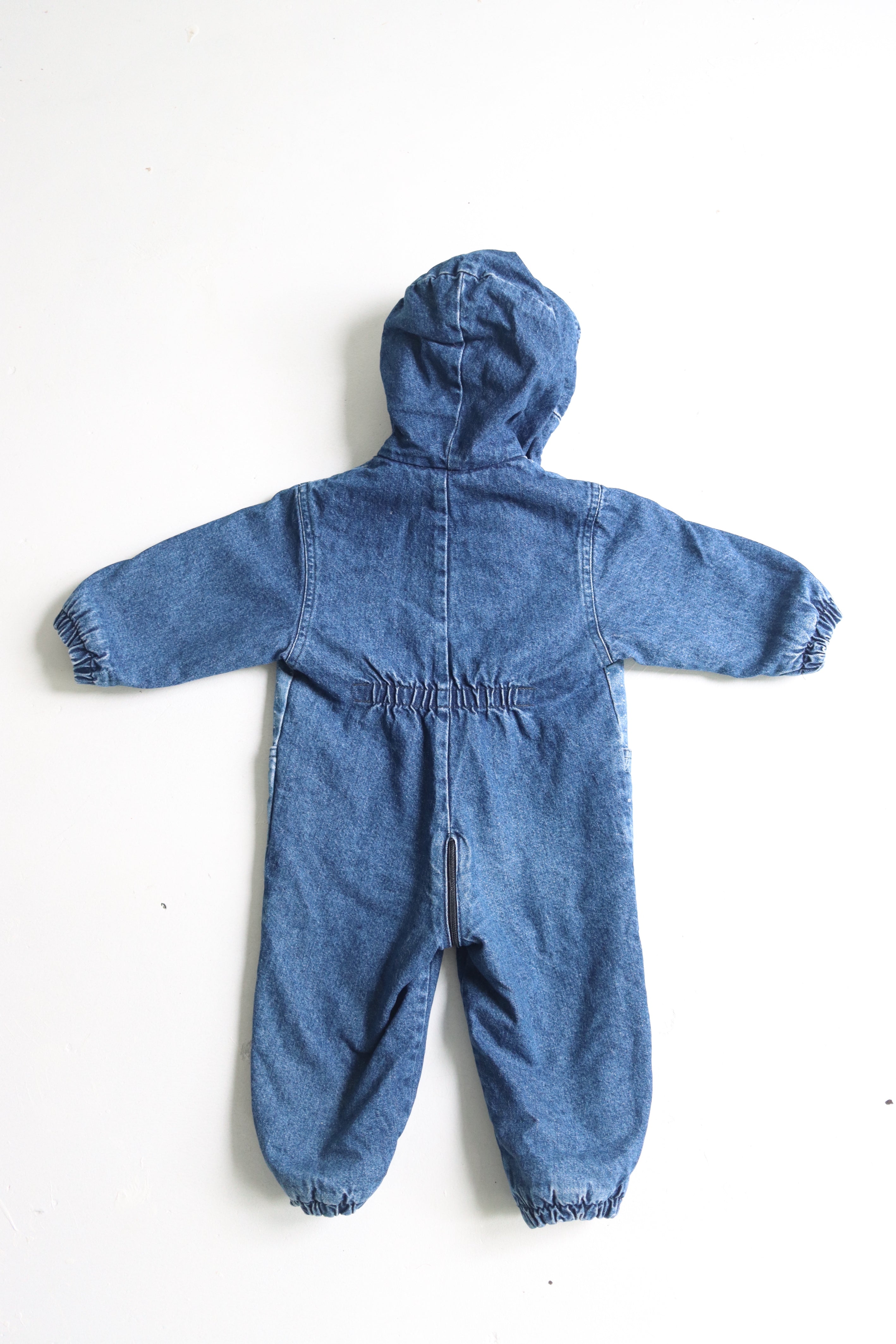 Vintage French denim winter suit - Size 6-12 months