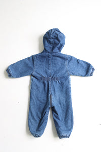 Vintage French denim winter suit - Size 6-12 months
