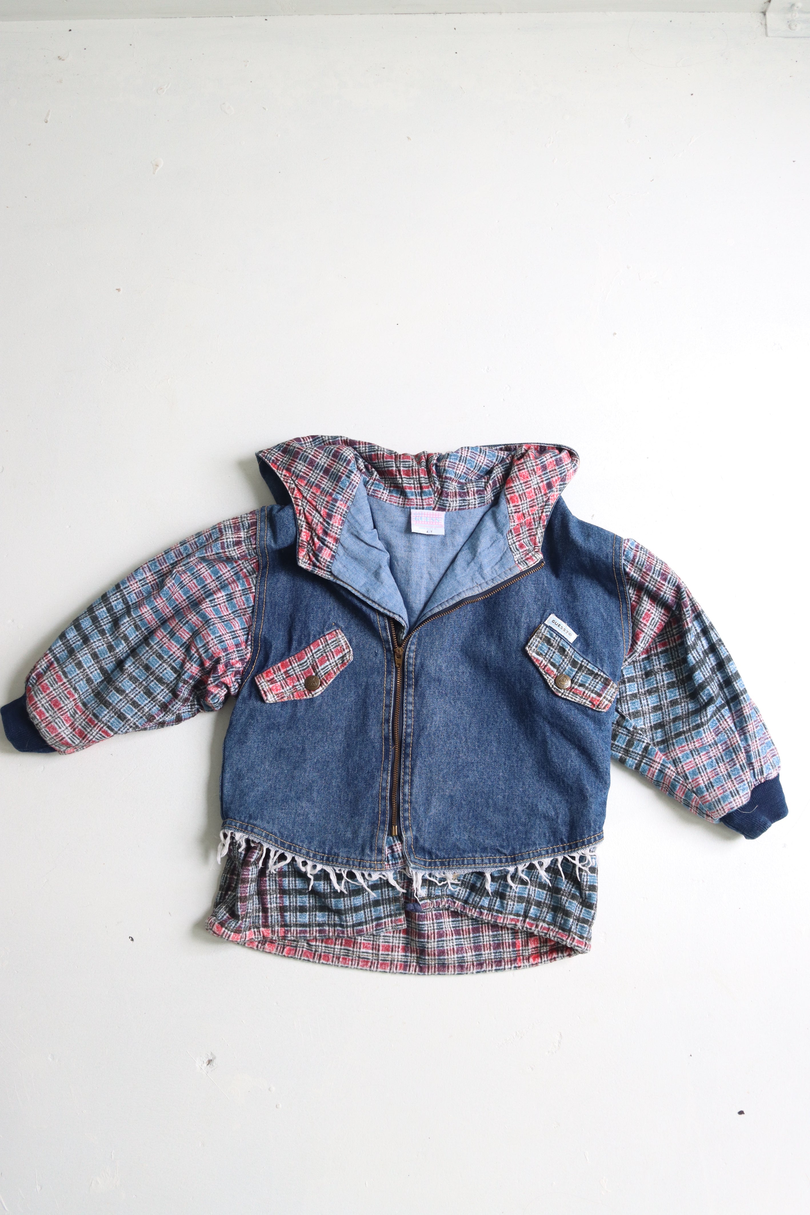 Vintage denim patchwork Guess jacket - Size 4 years - made in USA