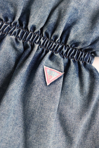 Vintage Guess denim winter suit with pink sherpa - Size 24 months - made in USA