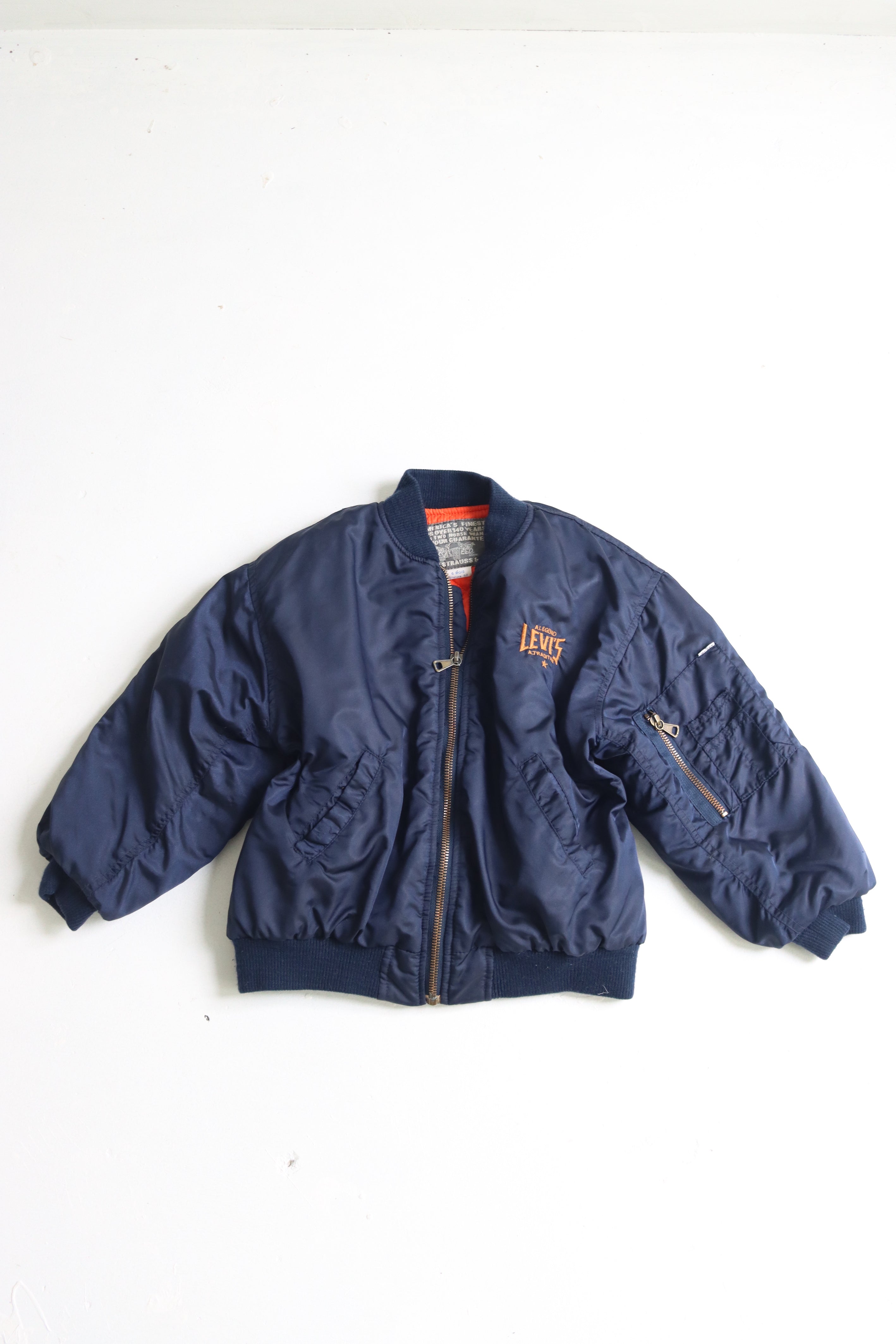Vintage dark blue Levi's spell-out bomber Jacket - Size 3-4 years
