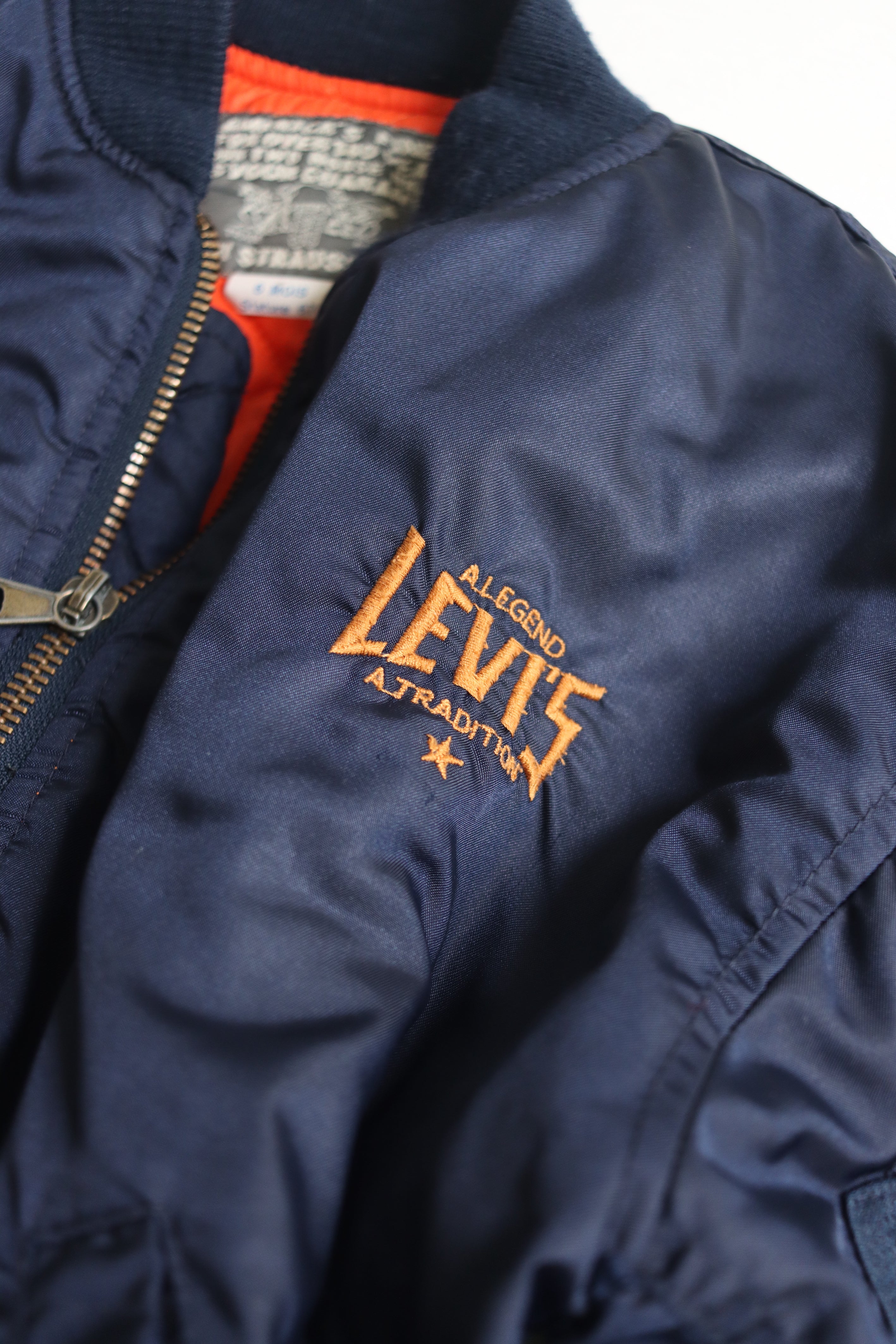 Vintage dark blue Levi's spell-out bomber Jacket - Size 3-4 years