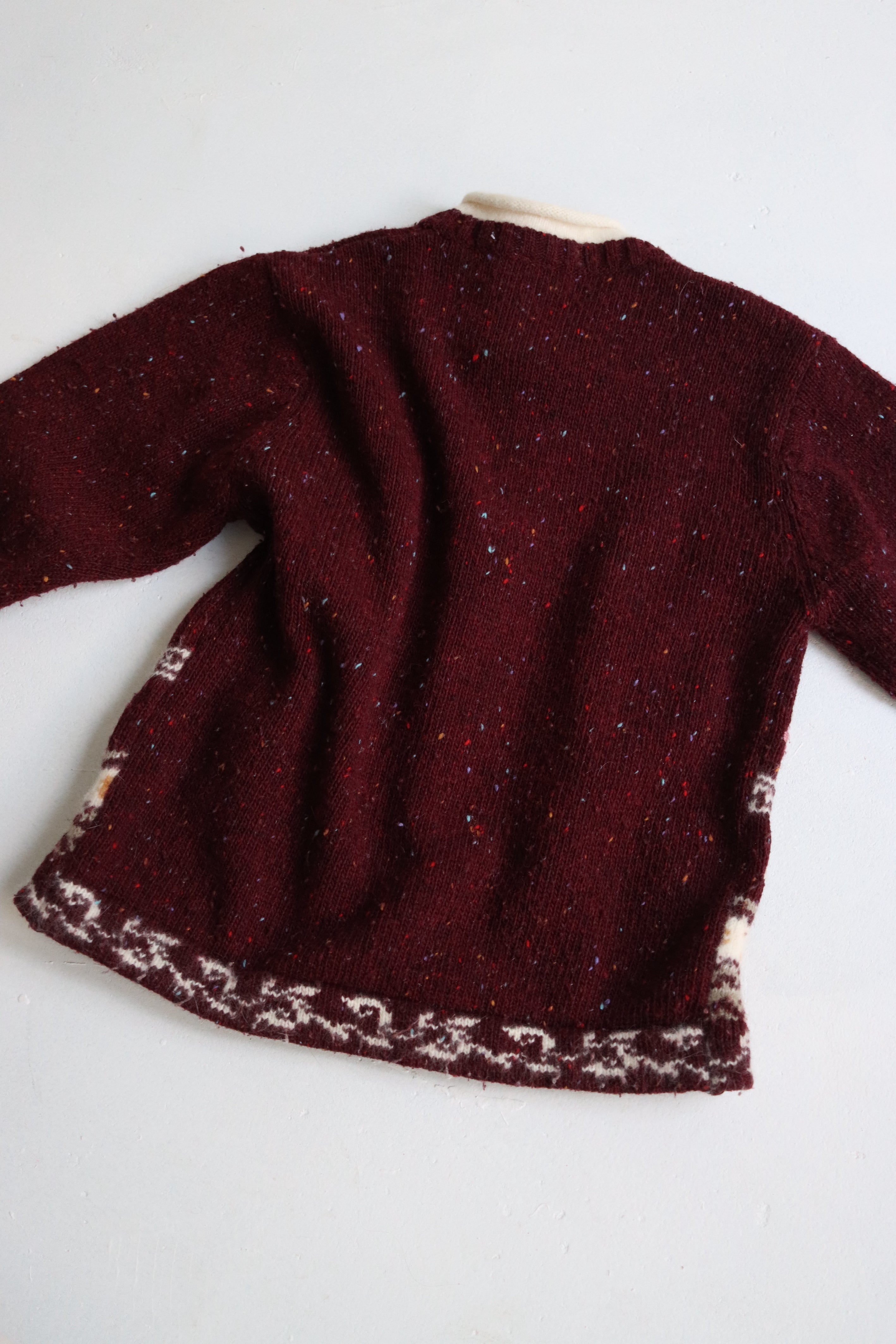 Vintage French embroidered winter sweater - Size 6-8 years