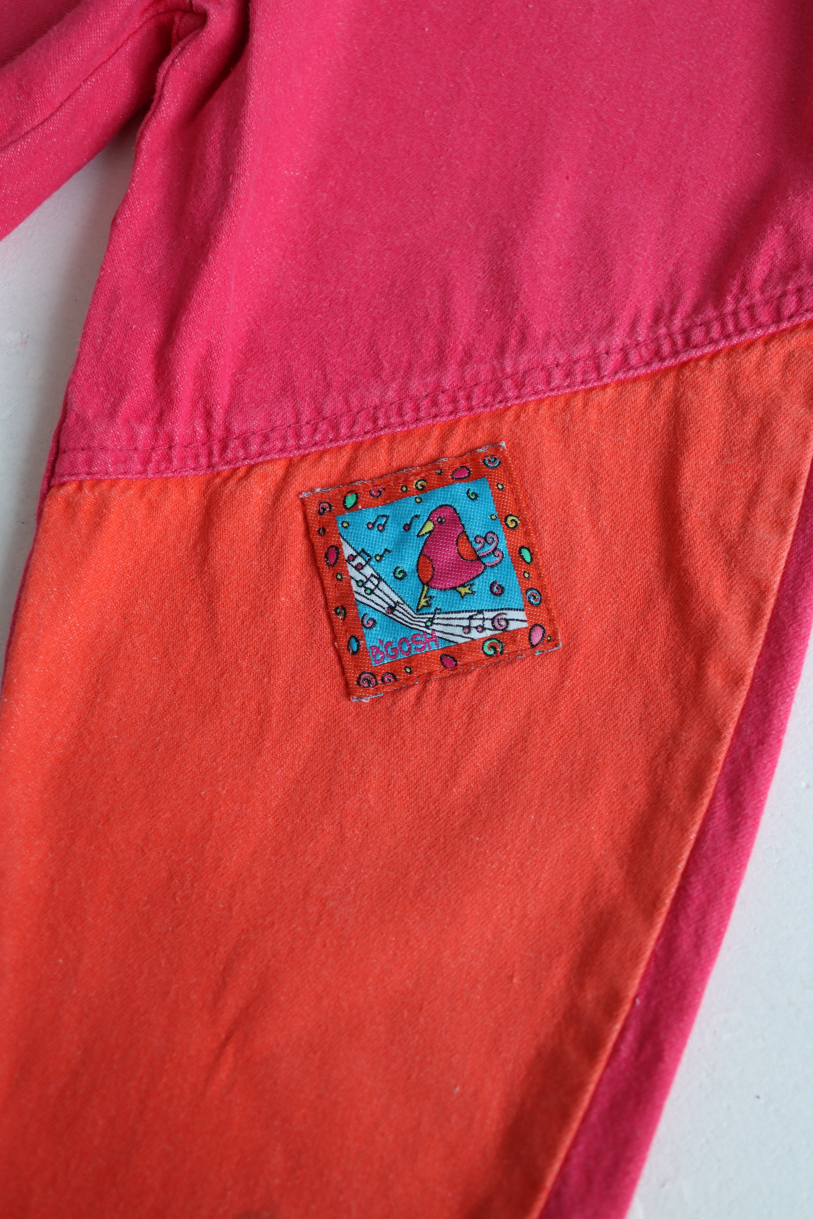 Vintagepink OshKosh pants with bird patch - Size 4 years - made in USA