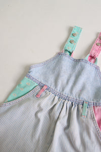 Vintage striped/paisley Lee overalls - Size 4 years - made in USA