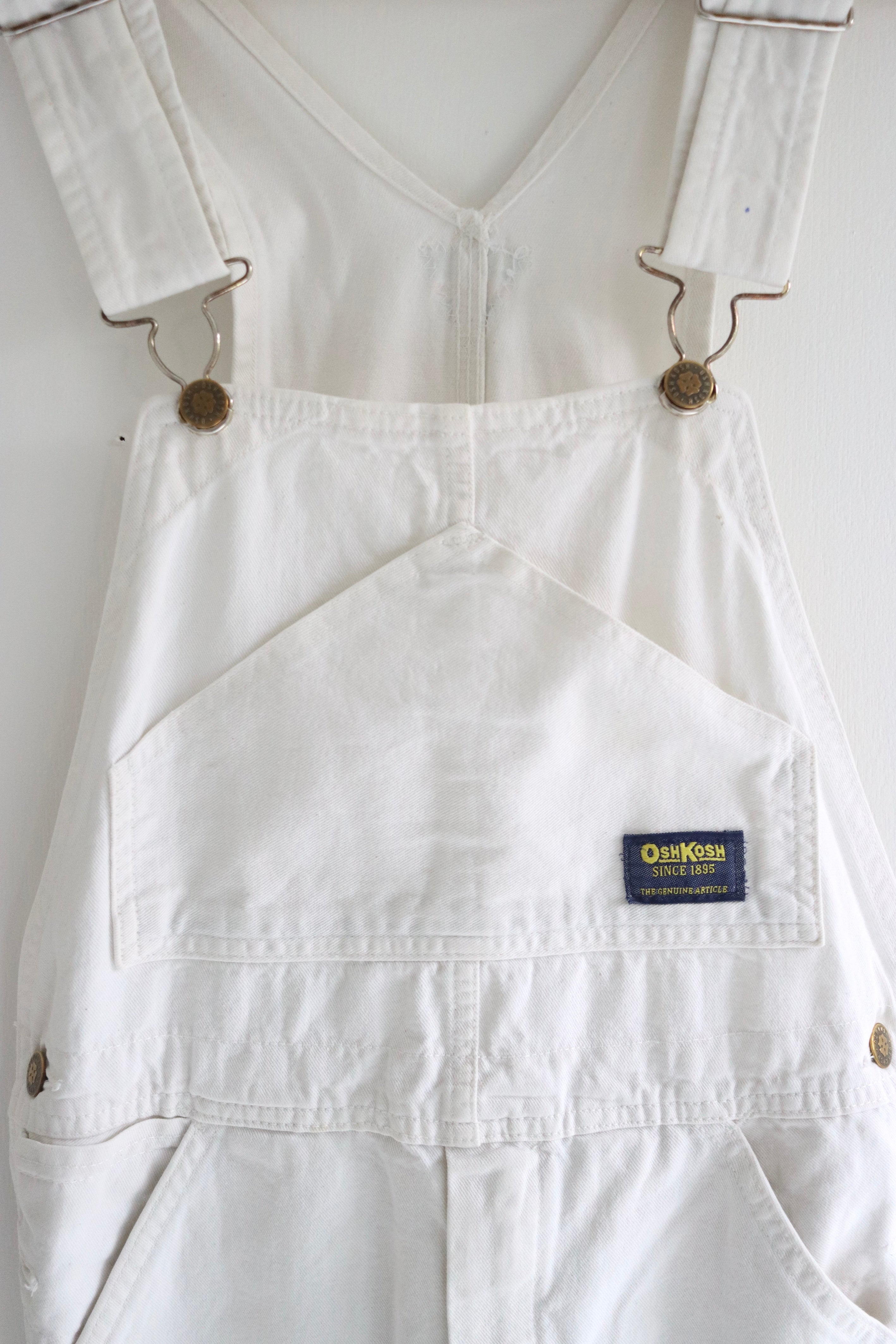 Vintage white canvas painter OshKosh overalls (adult)  - Size S/M - made in USA