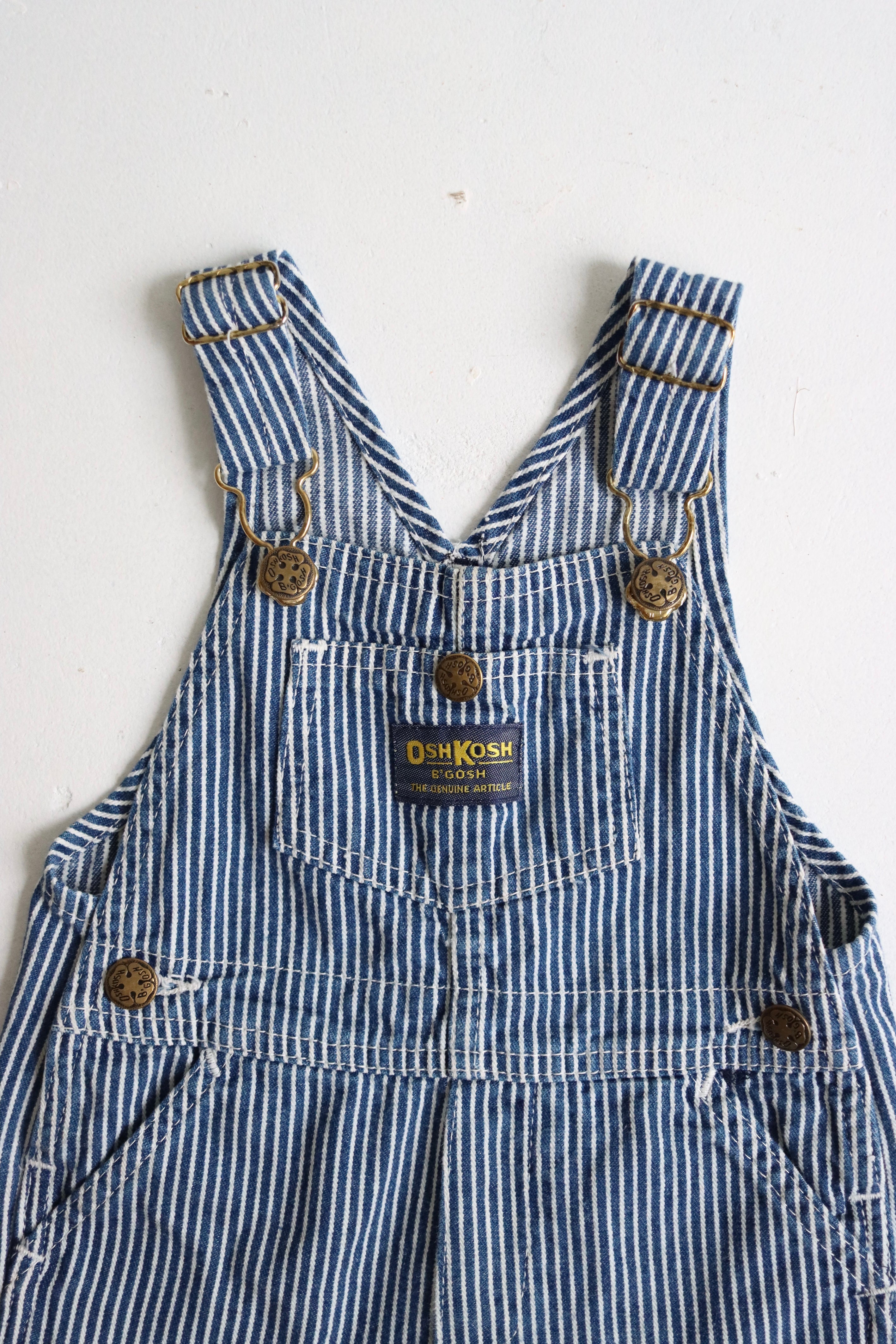 Vintage blue OshKosh shortalls - size 6-12 months
