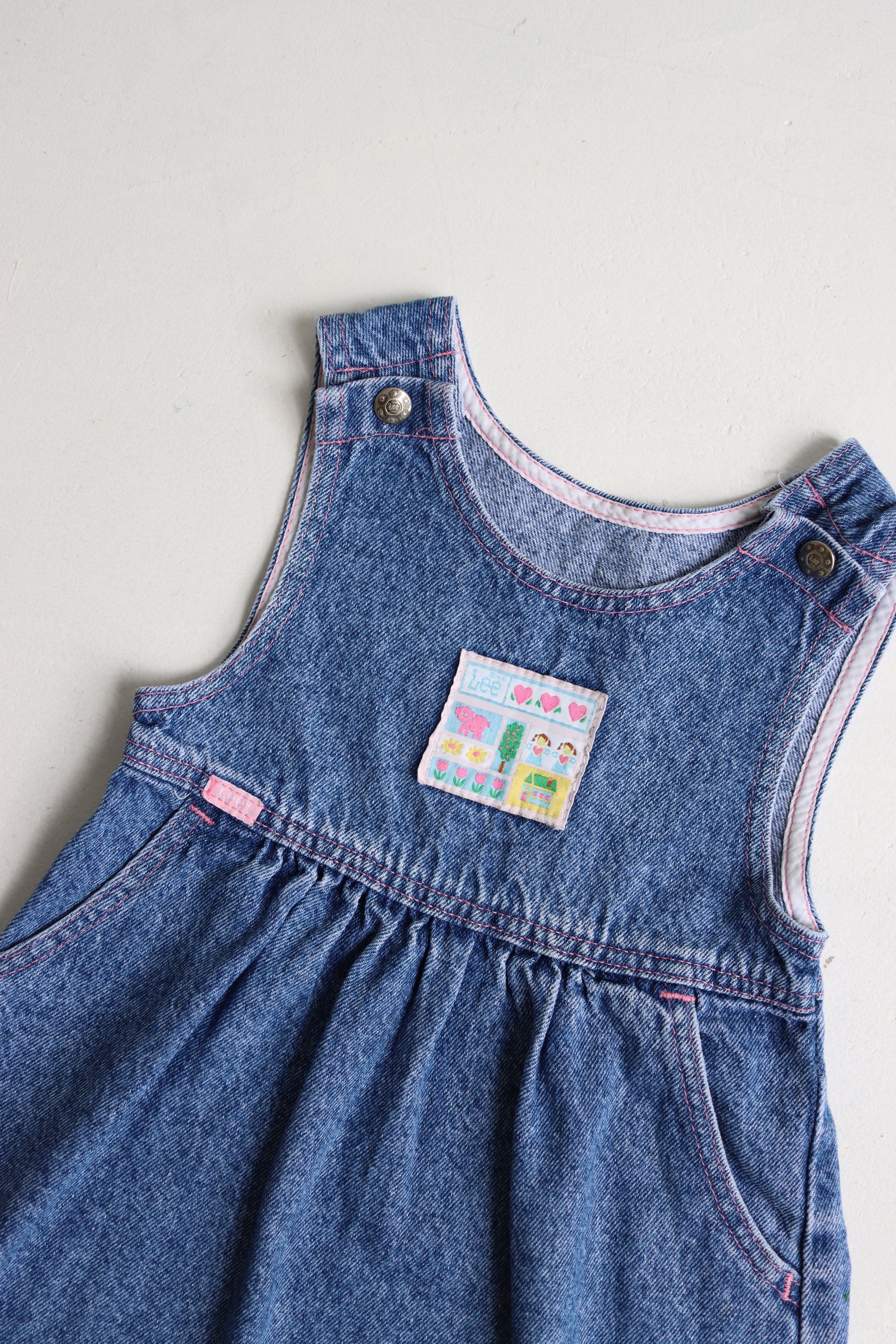 Vintage Lee denim dress - size 6 years - made in USA