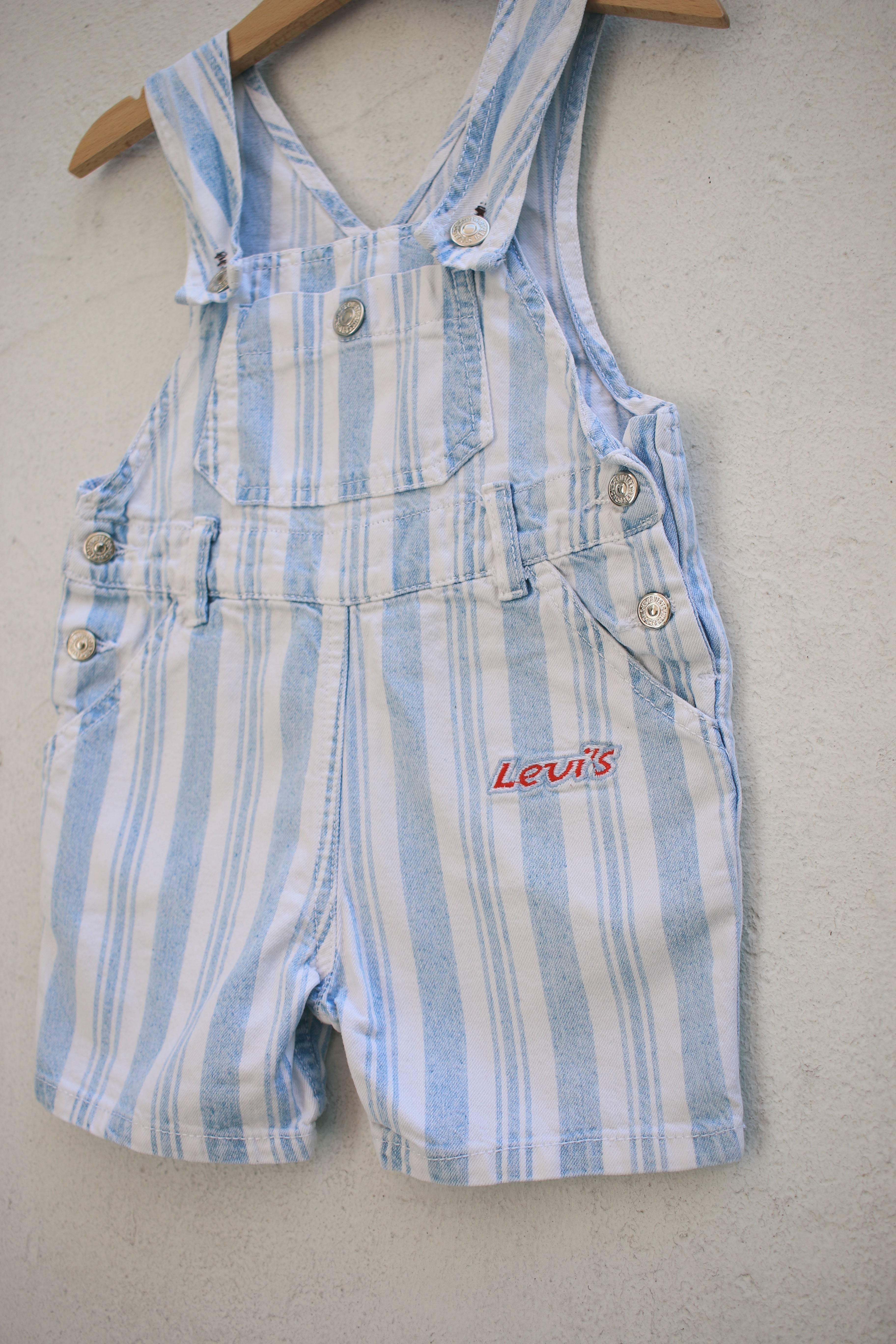Vintage Levi's striped shortalls - size 6-12 months