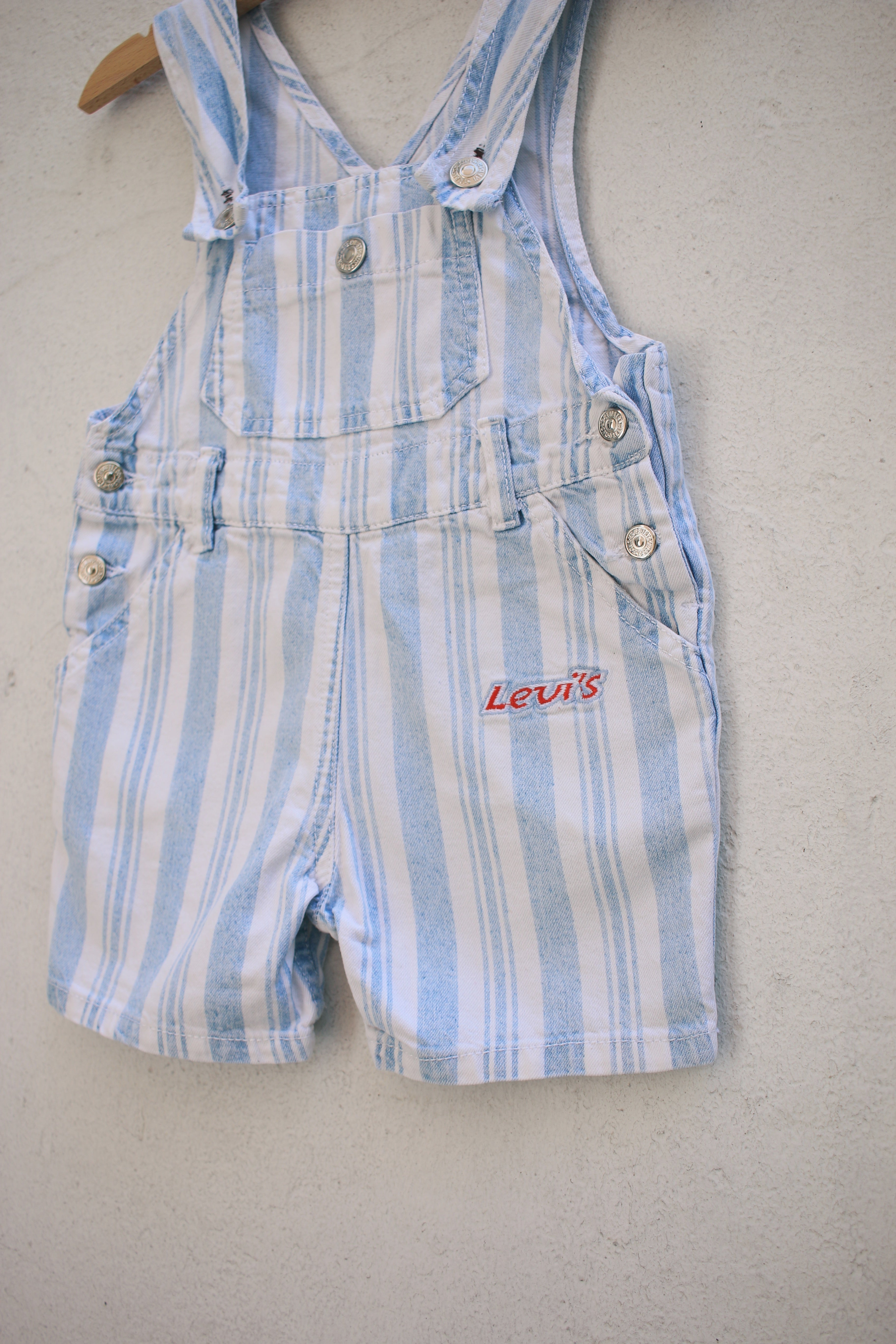 Vintage Levi's striped shortalls - size 6-12 months