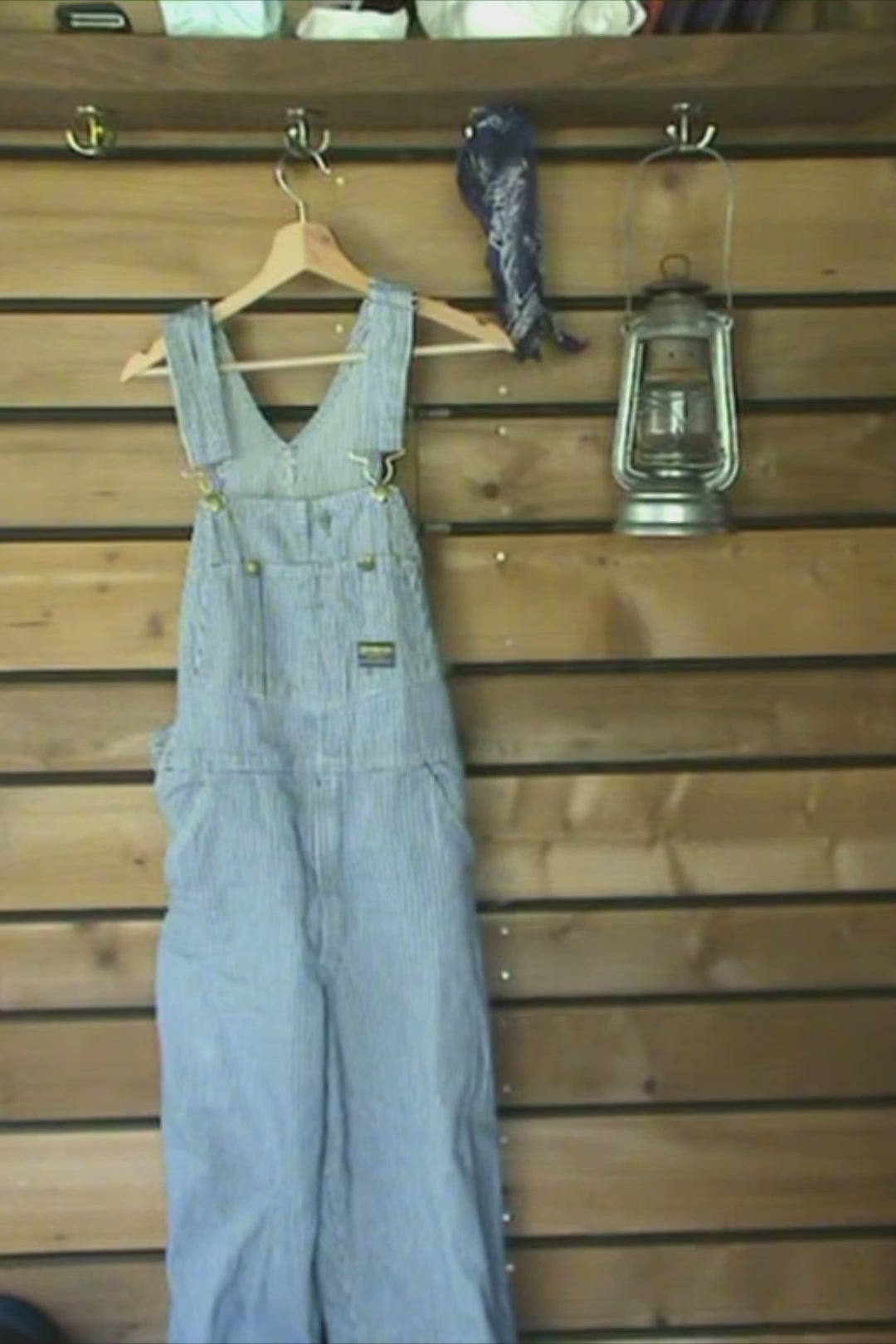 Vintage OshKosh striped overalls - Adult size M - Made in USA