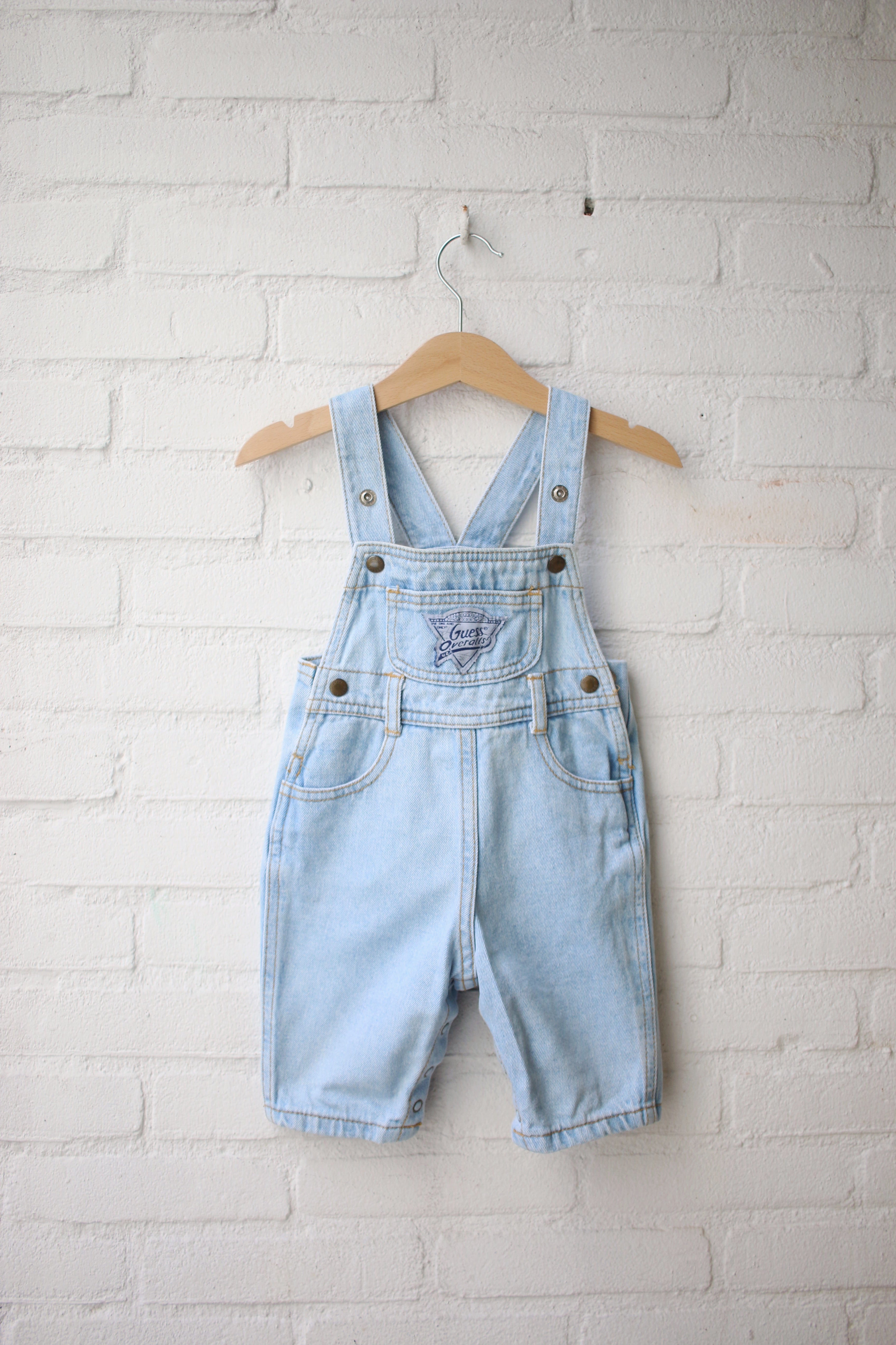 Vintage lightwash Guess overalls - size 6 months - made in USA