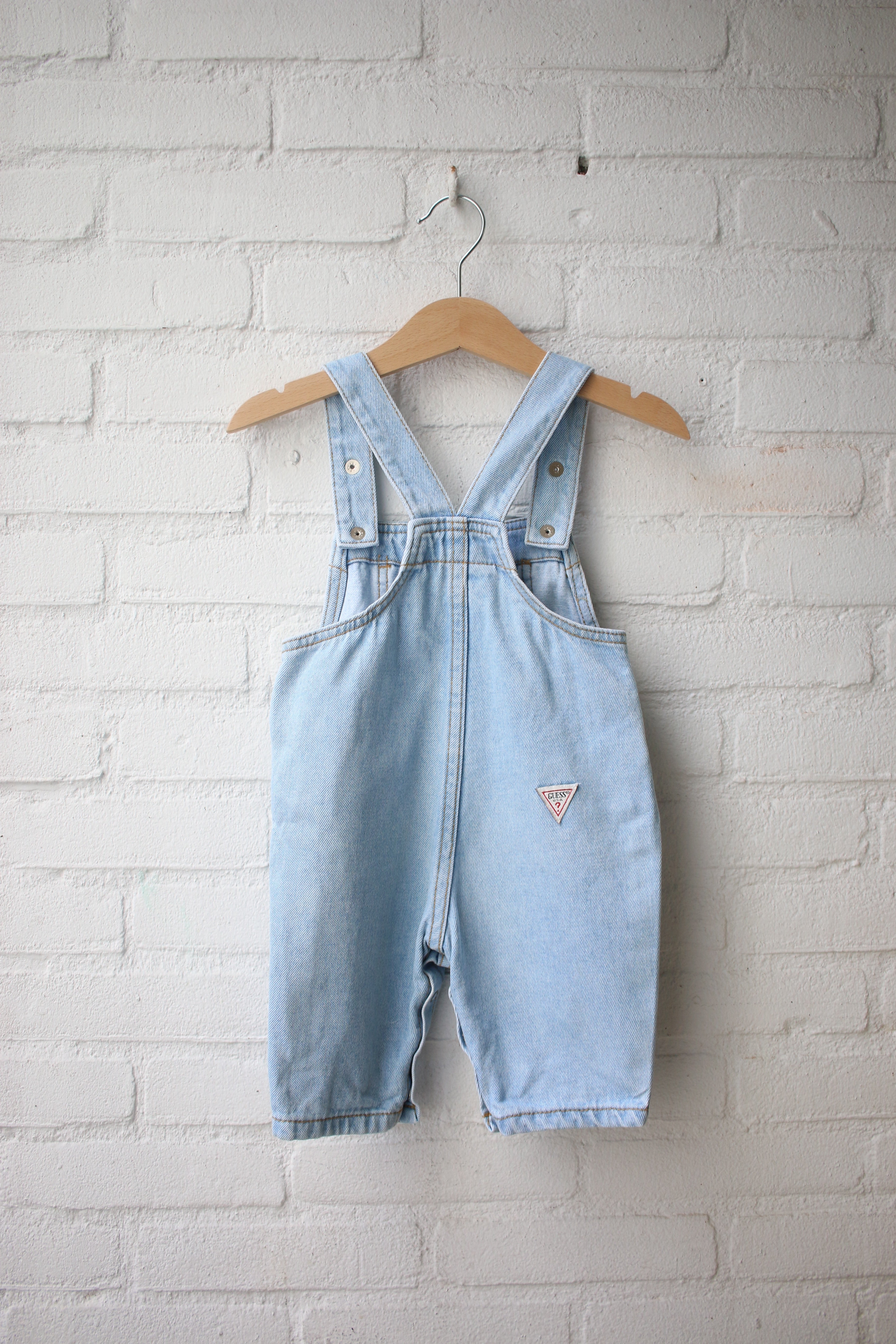 Vintage lightwash Guess overalls - size 6 months - made in USA