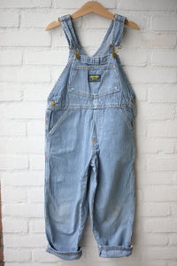 Vintage striped OshKosh overalls - size 4 years - made in Honduras