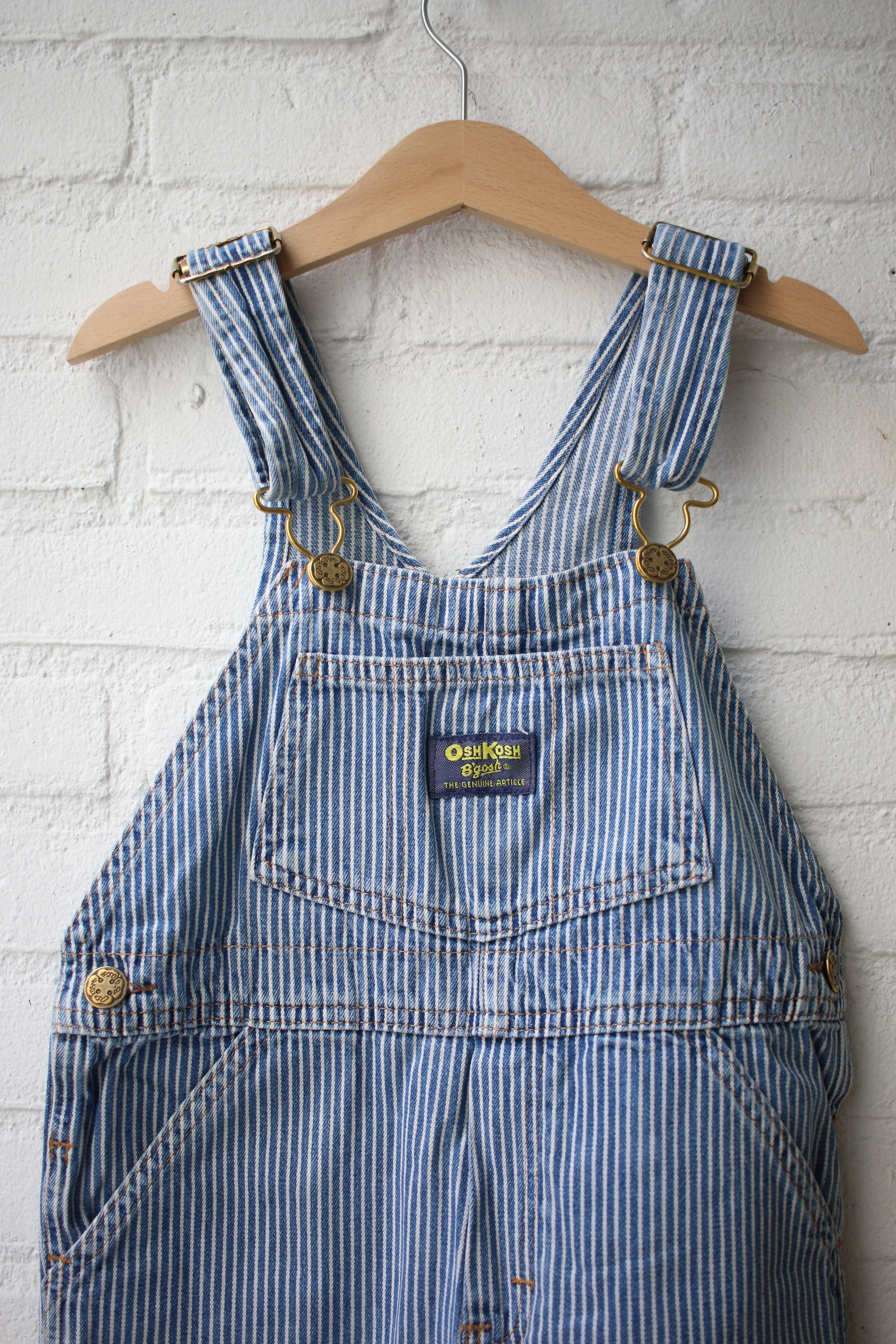 Vintage striped OshKosh overalls - size 4 years - made in Honduras