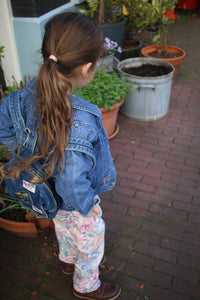 Vintage Laura Ashley denim jacket with floral embroidery  - size 4 years